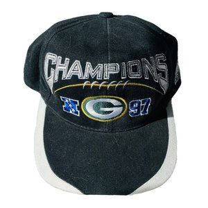 NWOT NFL Pro Line Green Bay Packers 1997 NFC Champions Snapback Suede Deadstock